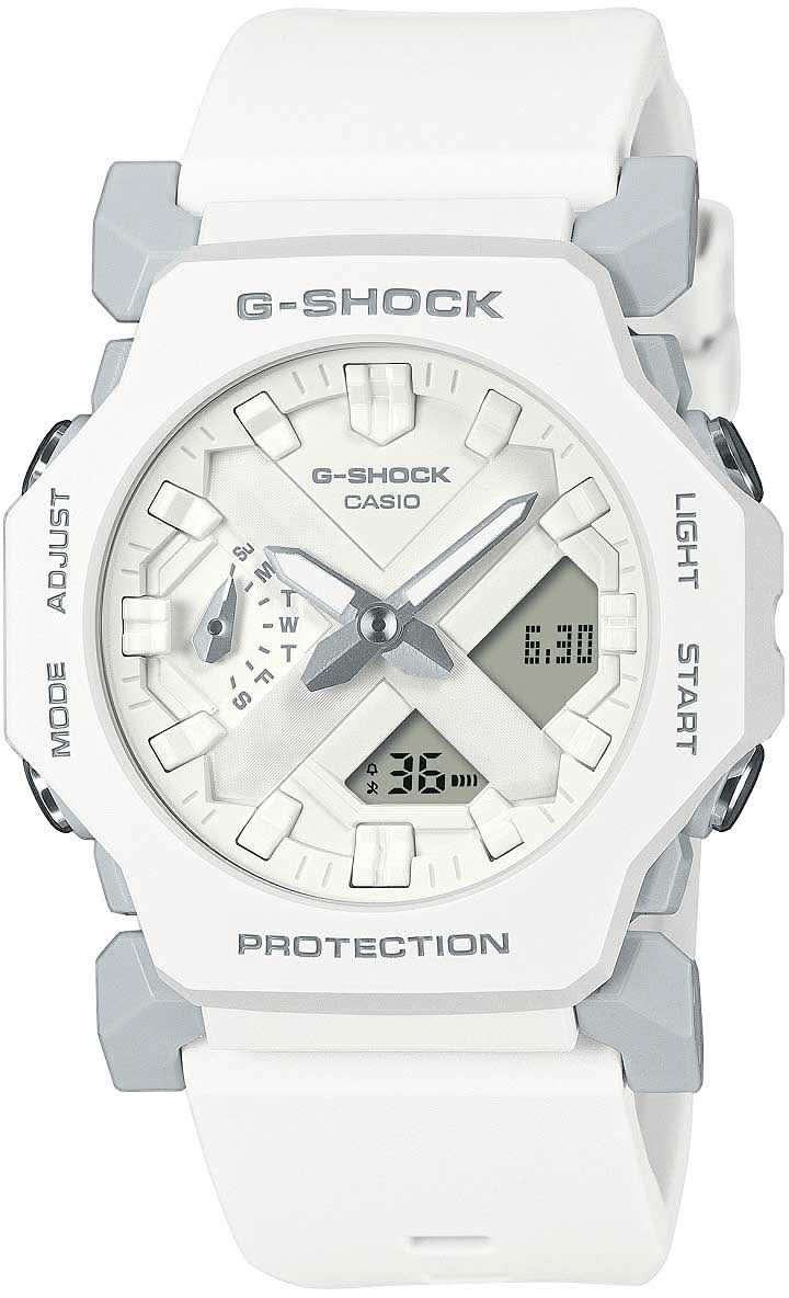Orologio Casio G-Shock GA-2300 con cassa, quadrante e cinturino bianchi