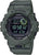 Orologio da uomo con cassa verde oliva, quadrante scuro e ampio display digitale