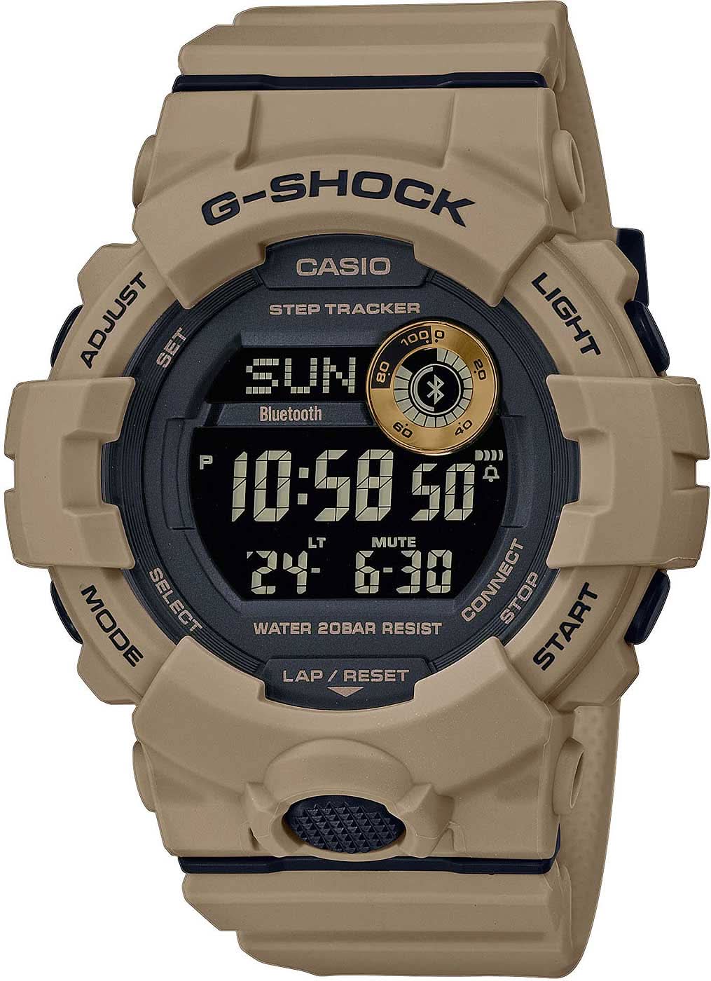 Orologio da uomo Casio G-Shock con cinturino in resina beige e display digitale, ghiera