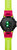 Casio G-Shock Orologio da uomo: vista ravvicinata del retro con LED verdi, cinturino verde e rosa