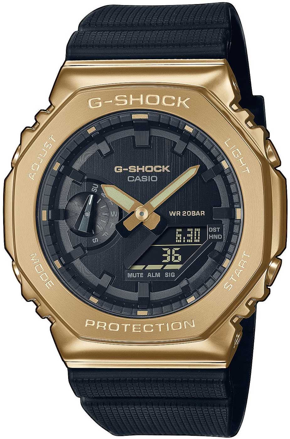 Orologio da uomo Casio G-Shock GM-2100G-1A9ER • Estrema resistenza agli urti • Design iconico con lunetta dorata