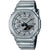 Zegarek męski G-SHOCK ze srebrną metalową bransoletą i okrągłą tarczą analogową