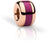 Charm in acciaio inossidabile con anello placcato oro rosa e strisce in smalto viola, cilindrico