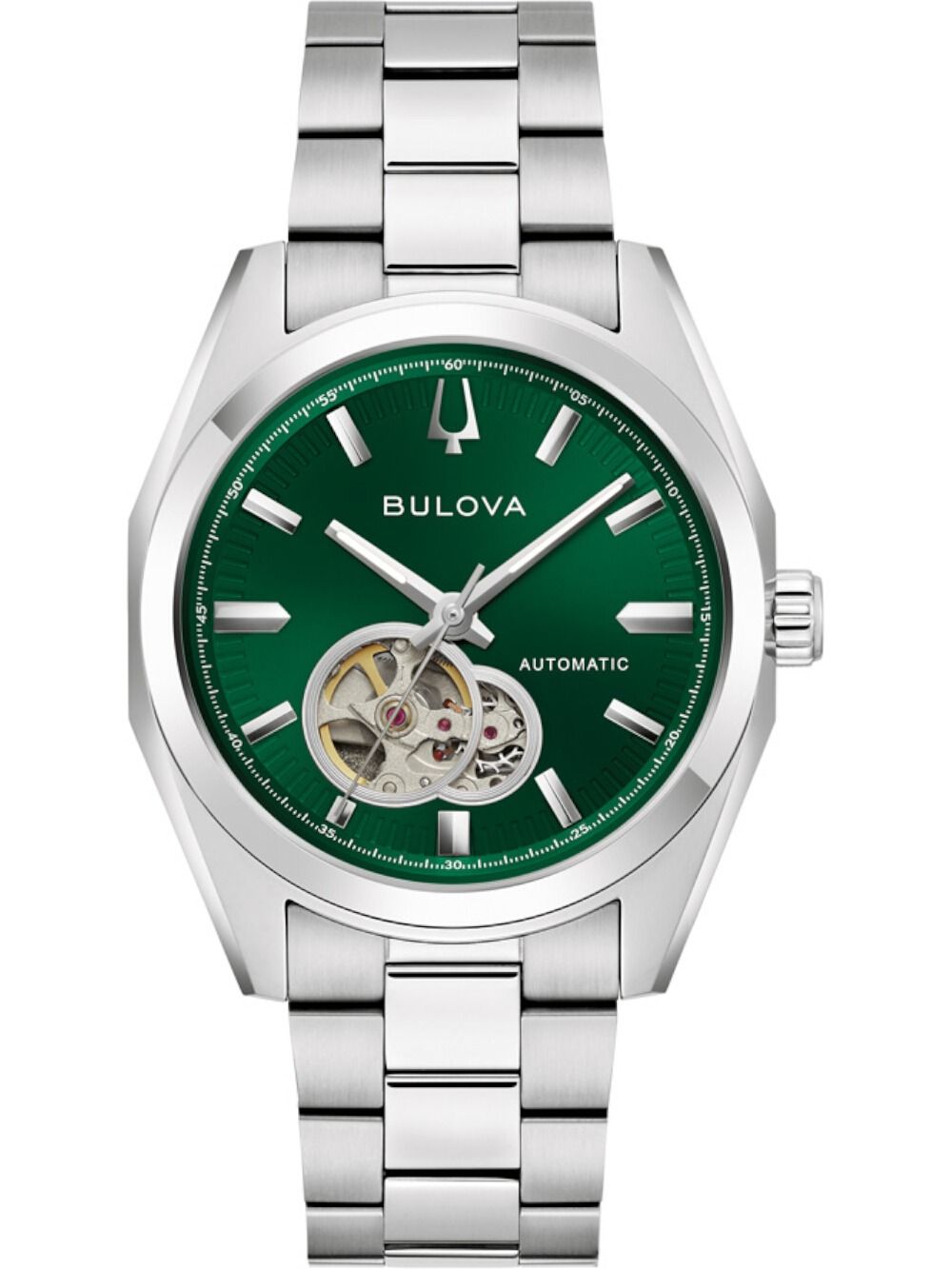 Bulova Surveyor 96A349 Herren Automatik • Saphirglas • Grünes Zifferblatt