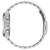 Rückseite der Herrenuhr mit Metallarmband und verschraubtem Gehäuseboden.