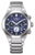 Chronographen-Herrenuhr mit blauem Zifferblatt und Titanarmband.