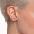 Orecchino singolo a forma di croce con zirconi - Argento Sterling 925