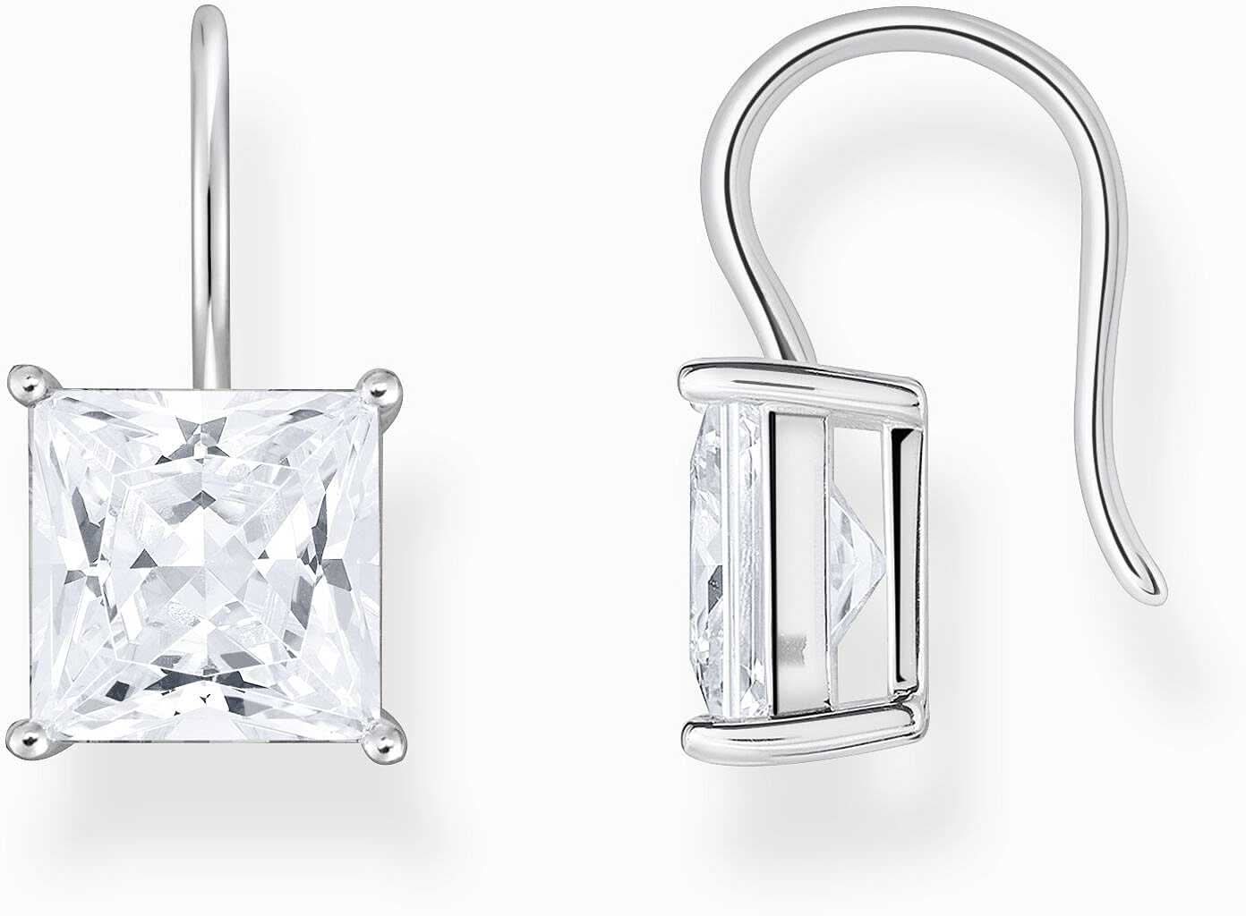 Orecchini pendenti con grande zircone bianco taglio princess - Thomas Sabo Modello: H2289-051-14