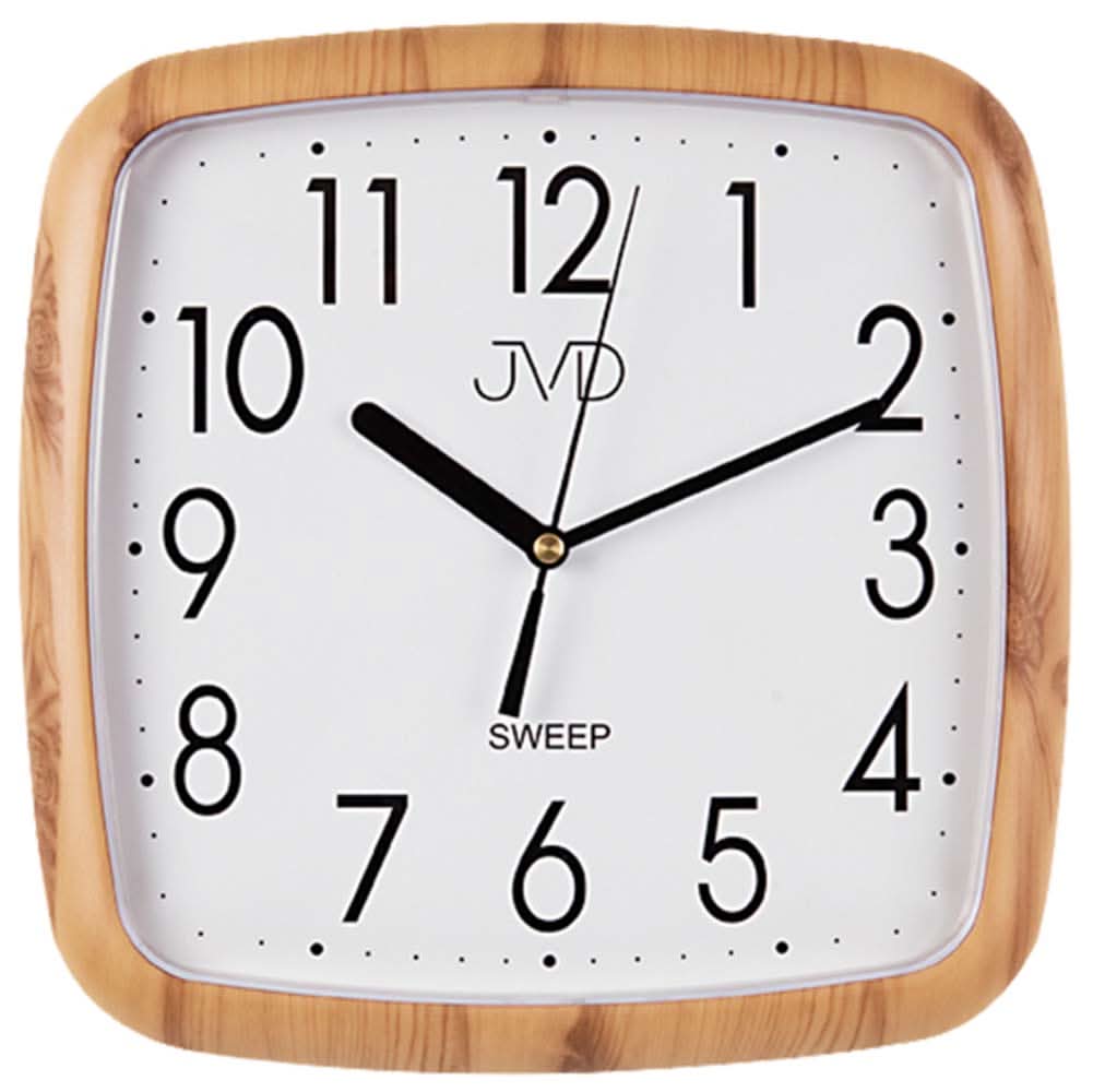 Orologio da parete JVD 25x25x3,5 cm plastica • Movimento al quarzo silenzioso • Numeri arabi