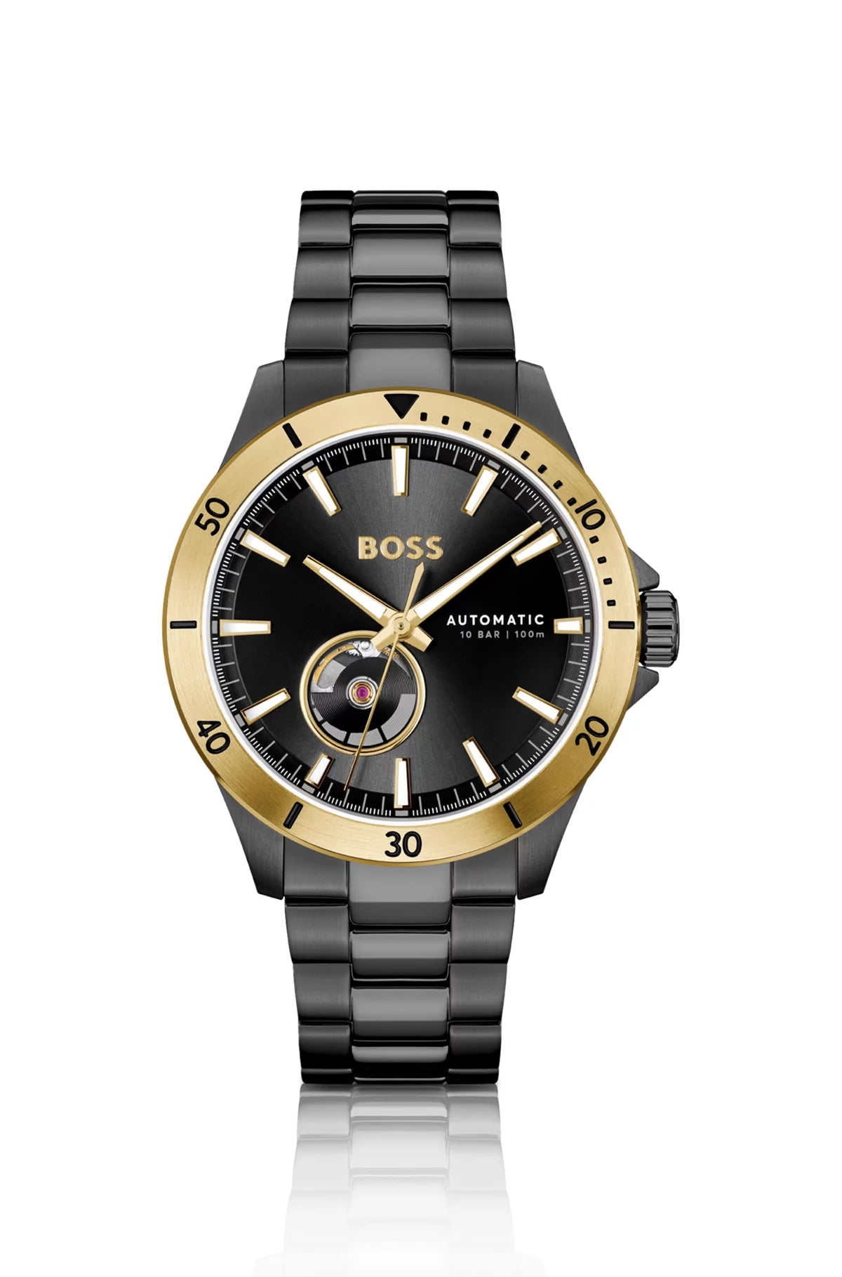 BOSS Troper 1514203 Herren Armbanduhr • Japanisches Automatikwerk • Vergoldete Akzente