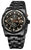 Orologio da uomo con quadrante nero, sottoquadranti cronografici e cinturino in metallo