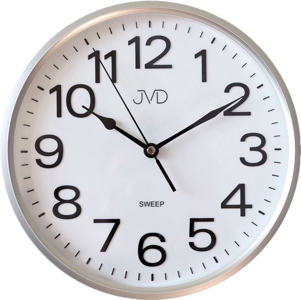 Orologio da parete JVD 25,5 cm Ø in plastica • Movimento al quarzo silenzioso • Design senza tempo