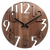 Orologio da parete in legno con quadrante rotondo, numeri grandi e lancette nere, JVD