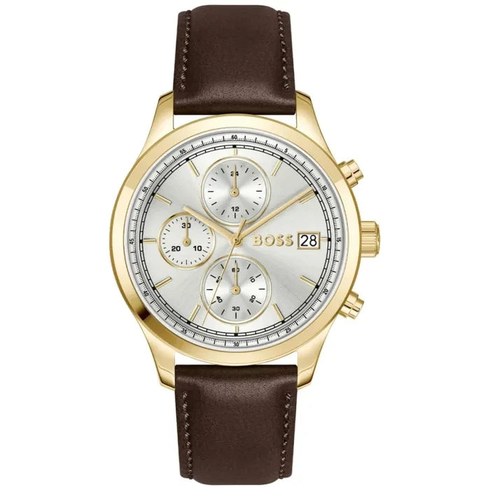 BOSS Stratus 1514327 Herren Armbanduhr Goldfarben • Chronograph • Mineralglas