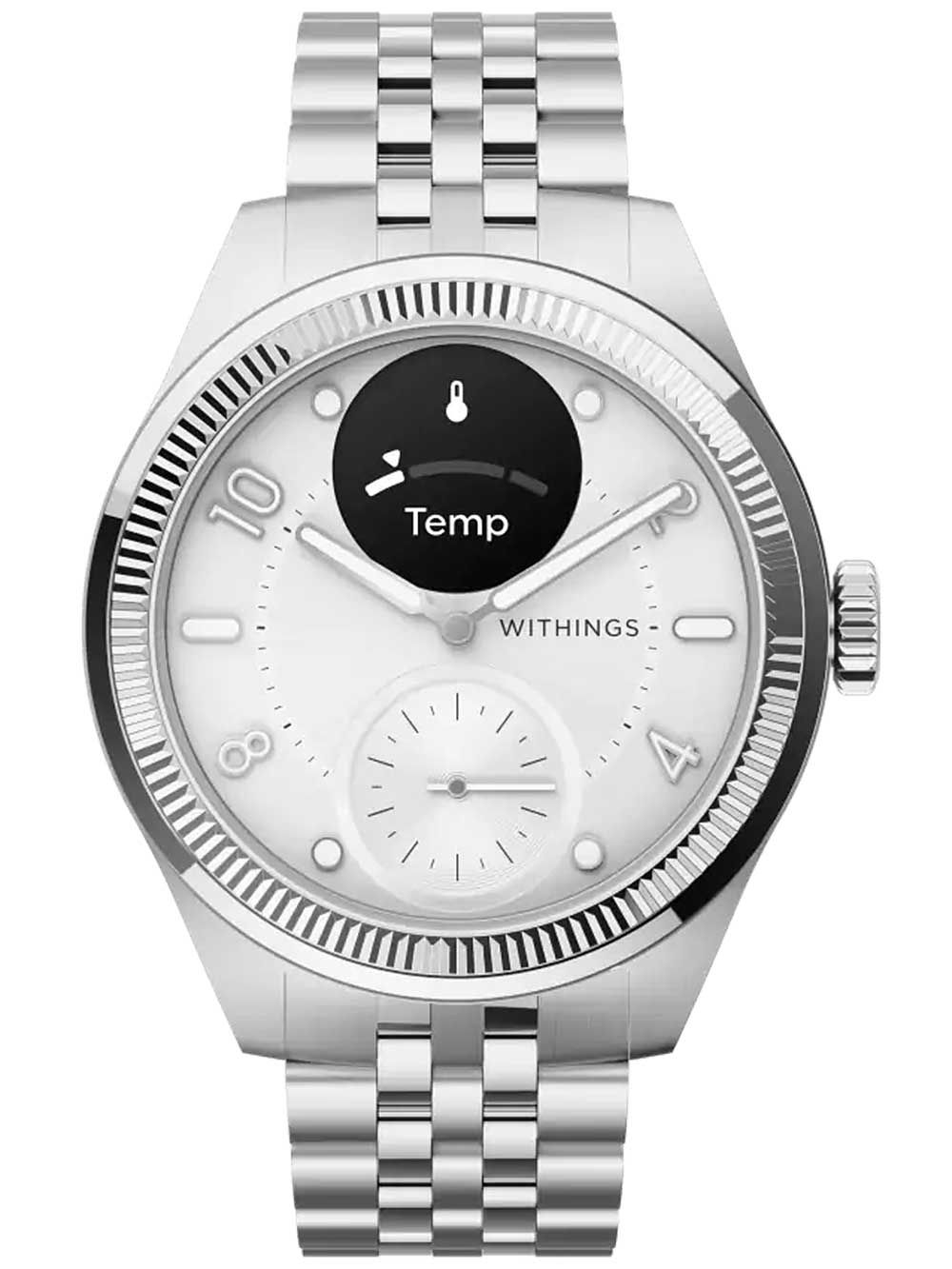 Withings ScanWatch Nova HWA10-MODEL 10-ALL Damen Smartwatch Silber • Hybrid-Smartwatch mit analogem Zifferblatt • 5 ATM