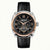 Orologio da uomo con quadrante nero e cinturino in pelle nera, design scheletrato