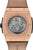 Orologio da uomo con cinturino in pelle marrone, movimento automatico a vista in cassa color oro rosa