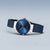 Damenuhr mit blauem Zifferblatt, Edelstahlgehäuse und dunkelblauem Milanaise-Armband