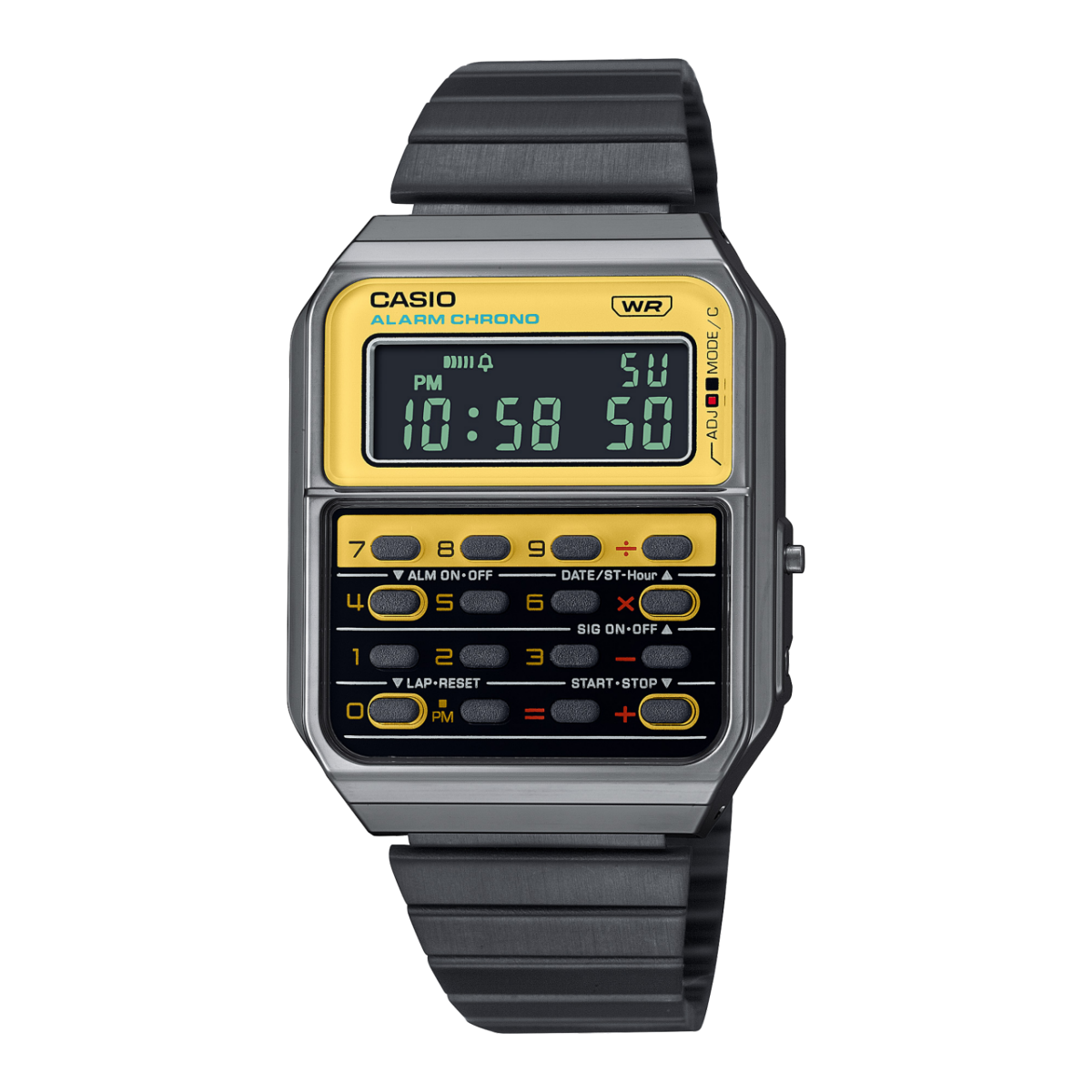 Casio CA-500WEGG-9BEF Herren Armbanduhr Vintage • 8-stelliger Taschenrechner • Retro-Design