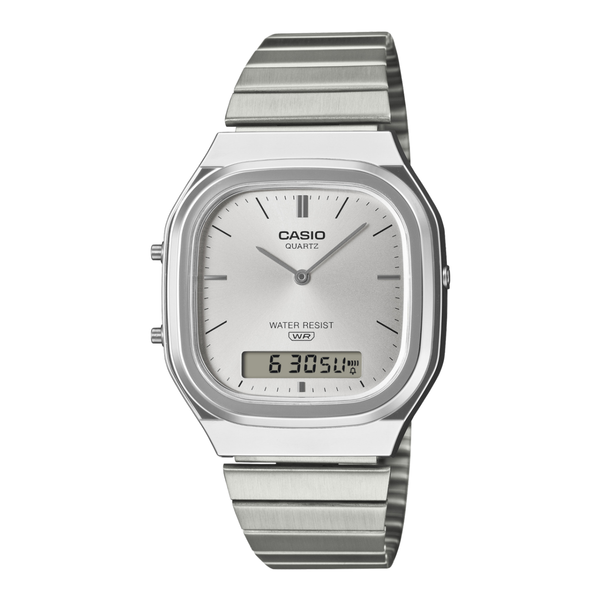 Casio Vintage AQ-240E-7AEF Armbanduhr Silber • Analog-Digital • Retro-modernes Design