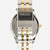 Herrenarmbanduhr mit geprägtem SEIKO-Schriftzug am Gehäuse und zweifarbigem Edelstahlband