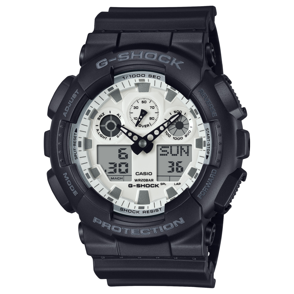 Casio G-Shock GA-100WD-1AER Herrenuhr • Stoßfest & 20 bar wasserdicht • Analog-Digital