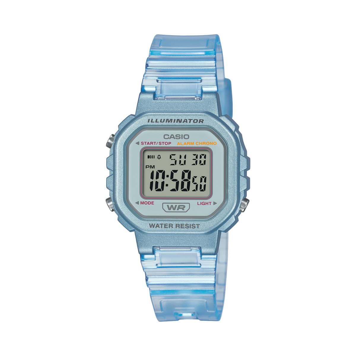 Casio LA-20WHS-2AEF Timeless Collection Damen Armbanduhr Hellblau • LED-Licht & Stoppuhr • Vollautokalender bis 2099