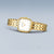 Orologio da donna con bracciale in acciaio inossidabile color oro e quadrante bianco quadrato