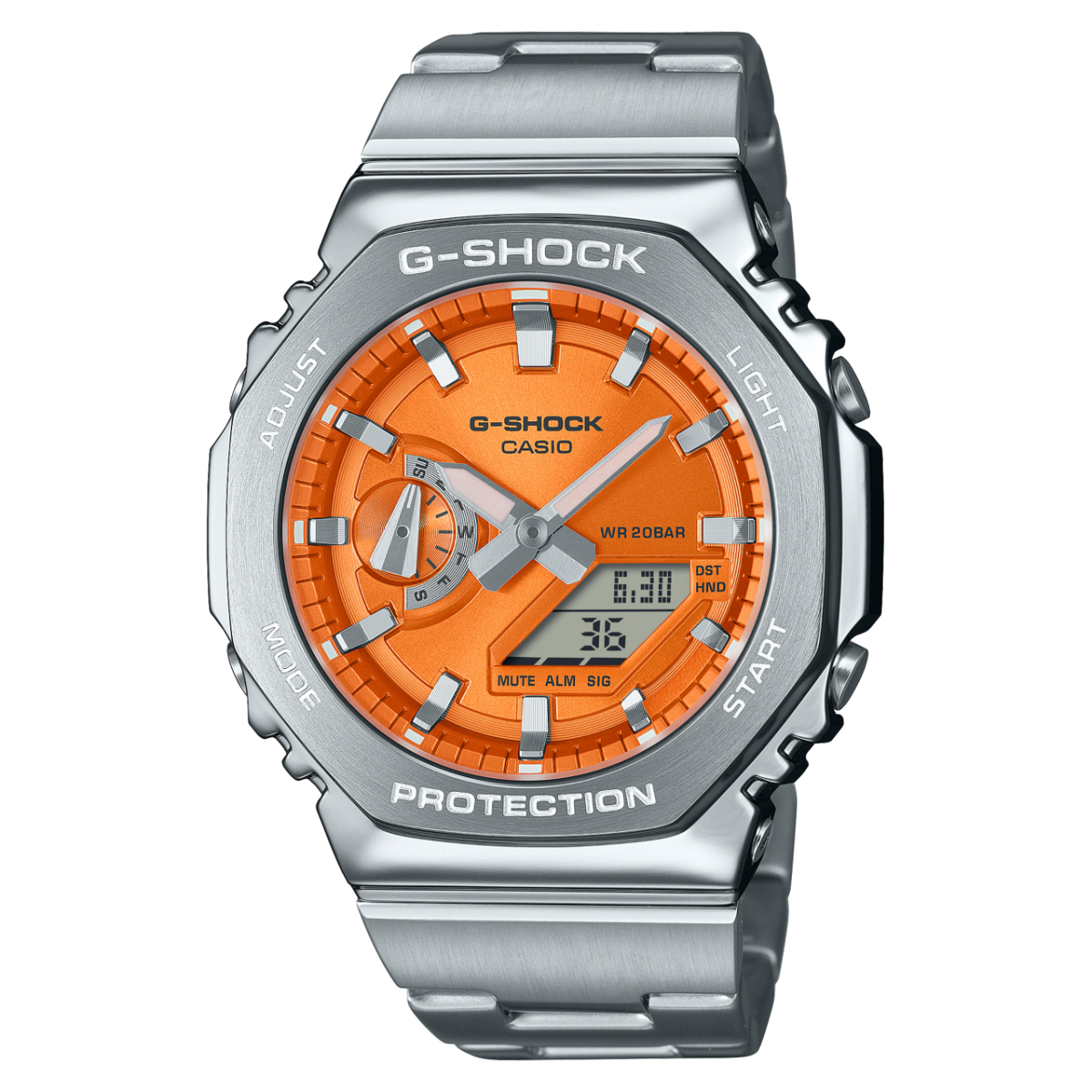 Casio GM-2110D-4AER G-Shock Classic Herrenuhr Blau • Edelstahllünette • Analog-Digital