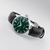 Orologio da uomo con quadrante verde, cinturino in pelle marrone e lunetta argentata