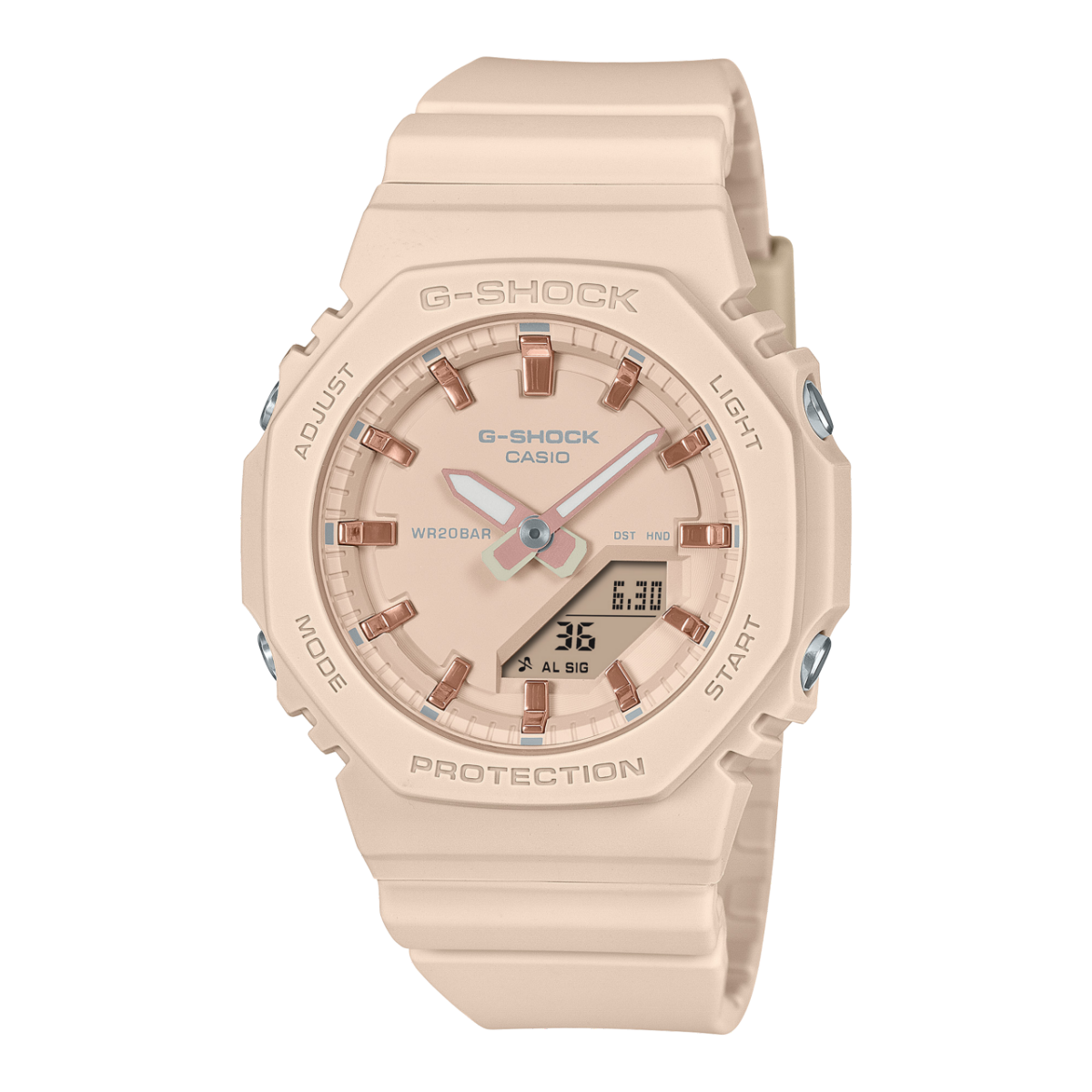 Casio GMA-P2100M-4AER G-Shock Classic Damenuhr Crème • Ana-Digi Anzeige • 20 BAR wasserdicht