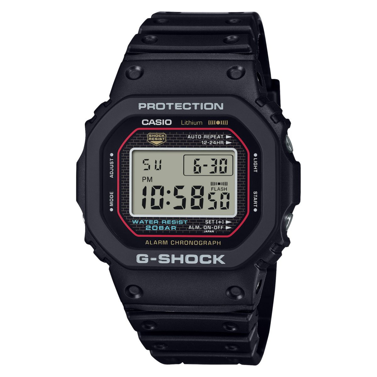 Casio DW-5000R-1AER G-Shock Herrenuhr Schwarz • Digitaler Chronograph • 20 bar wasserdicht