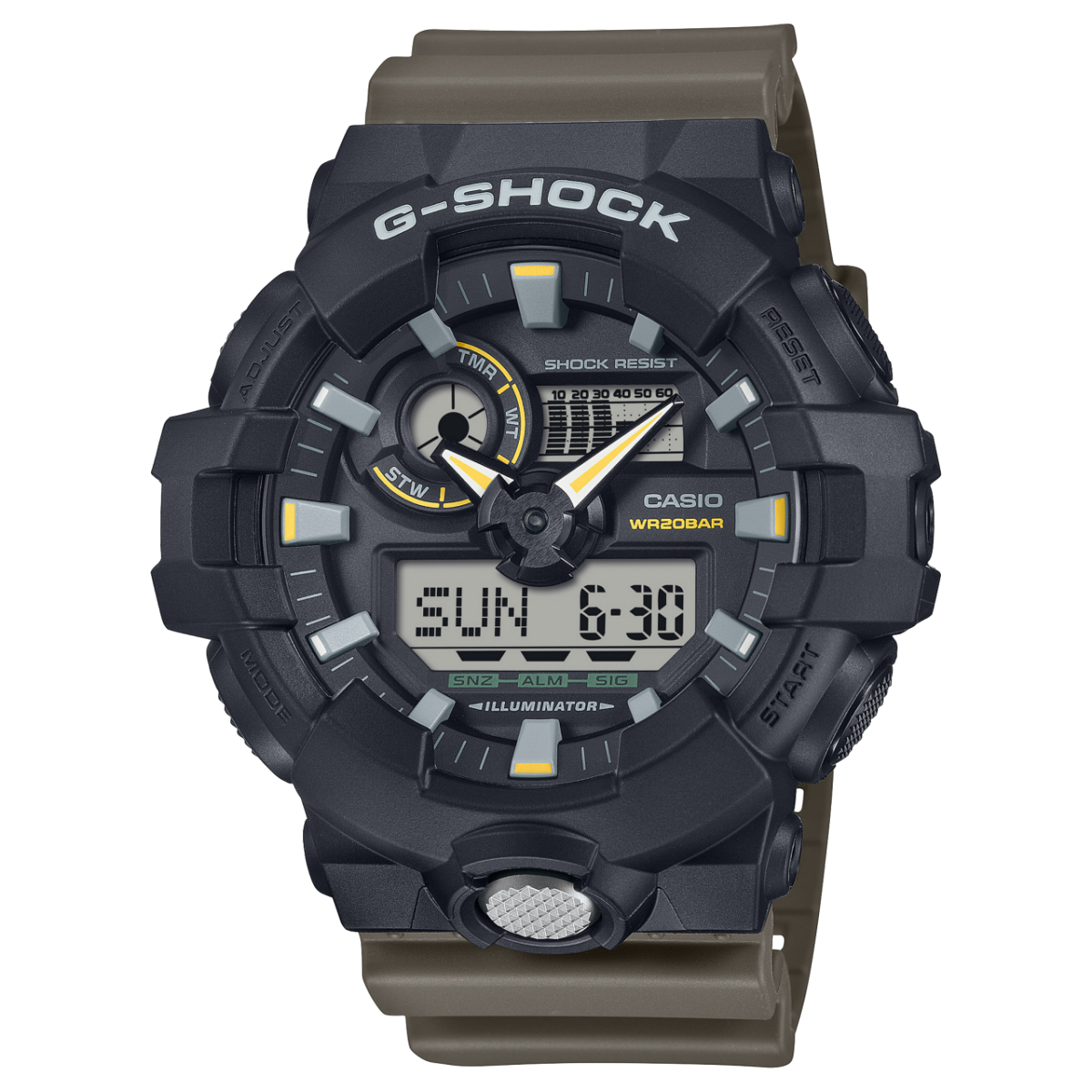 Casio GA-710TU-1A3ER G-Shock Classic Herrenuhr Beige • Stoßfest & 20 bar • Analog-Digital