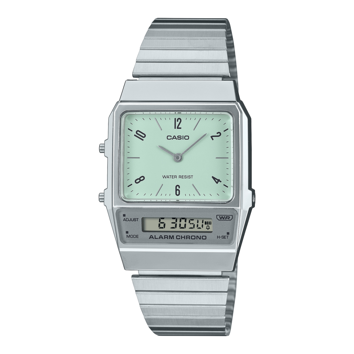 Casio Vintage AQ-800E-3AEF Armbanduhr Grün • Analog-Digital • Retro-Vintage-Design