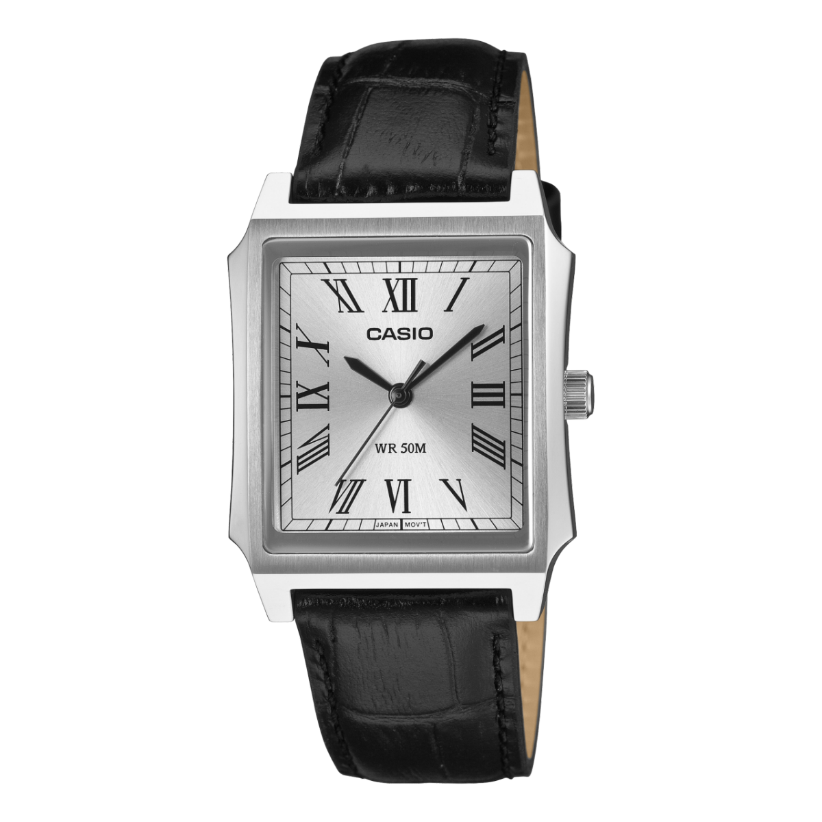 Casio MTP-B190L-7BVER Herren-Armbanduhr Schwarz • Mineralglas • Echtlederband