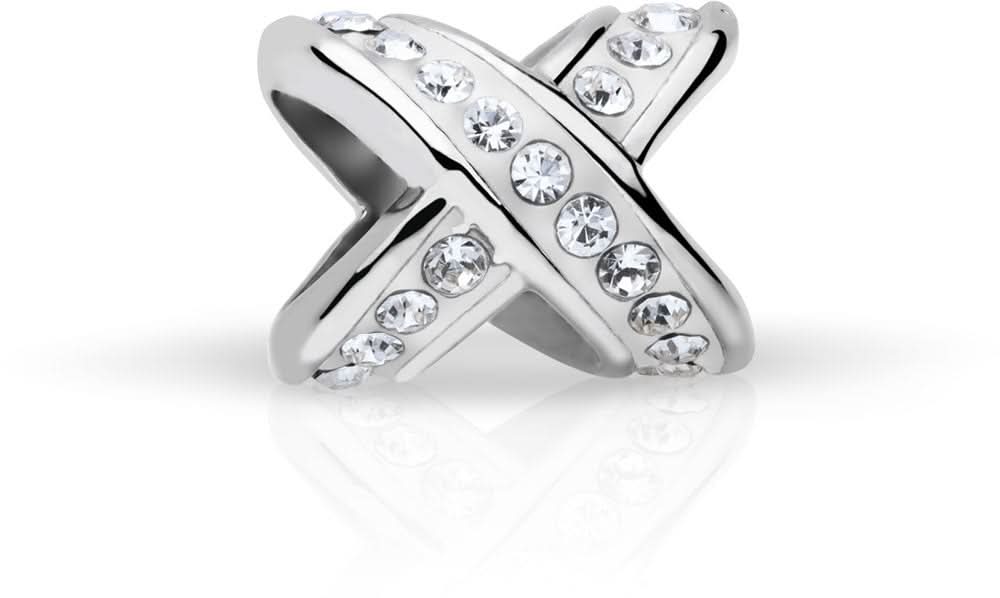 Charm Bering Jewelry in acciaio inossidabile Infinity con zirconi scintillanti