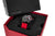 Orologio da uomo Vostok Europe in scatola rossa per orologi, inserto nero, quadrante rotondo, cinturino in pelle