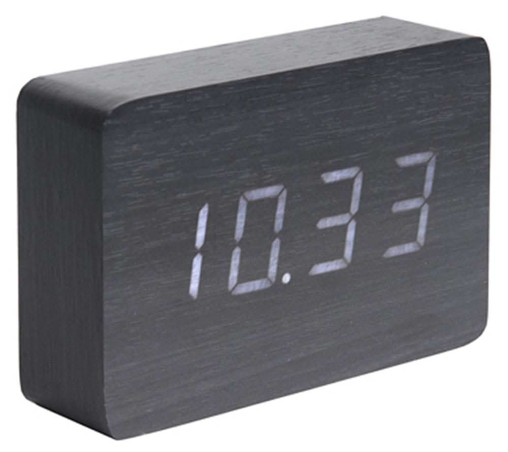 Sveglia Rettangolare Karlsson 15x10x4.8 cm Effetto Legno • 3 Sveglie • Data