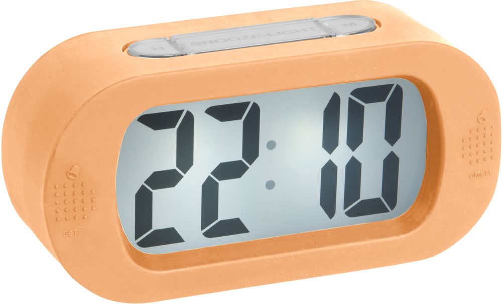 Gomma per cancellare con display digitale 22:00, custodia arancione