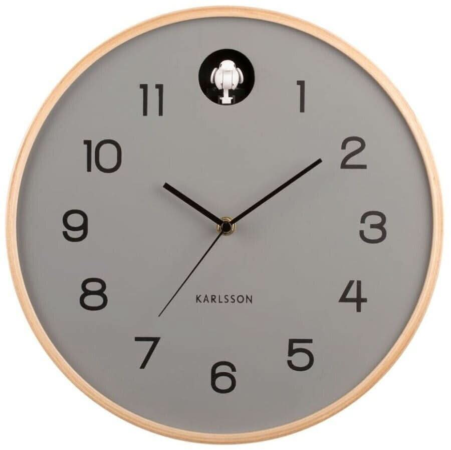 Orologio da parete Karlsson 31,5x31,5x6 cm Legno • Movimento al quarzo silenzioso • Richiamo del cuculo disattivabile