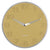 Wanduhr mit rundem Metallrahmen und beigem Zifferblatt, goldene Ziffern, Zeiger