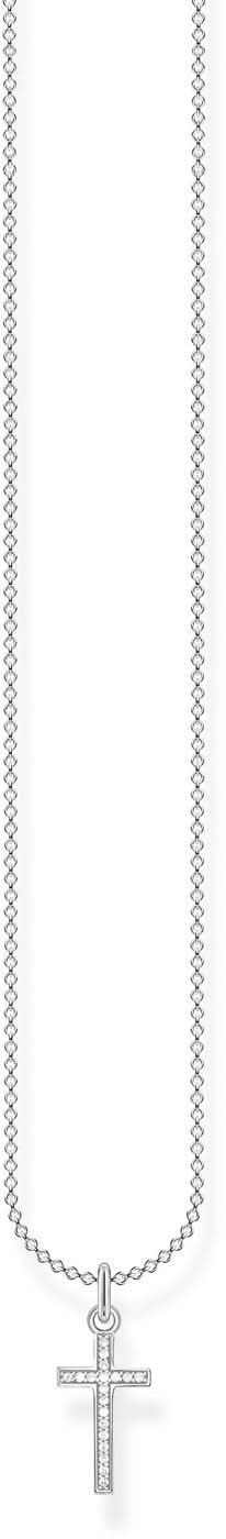 Collana con ciondolo a croce in argento sterling 925, catena d'argento sottile
