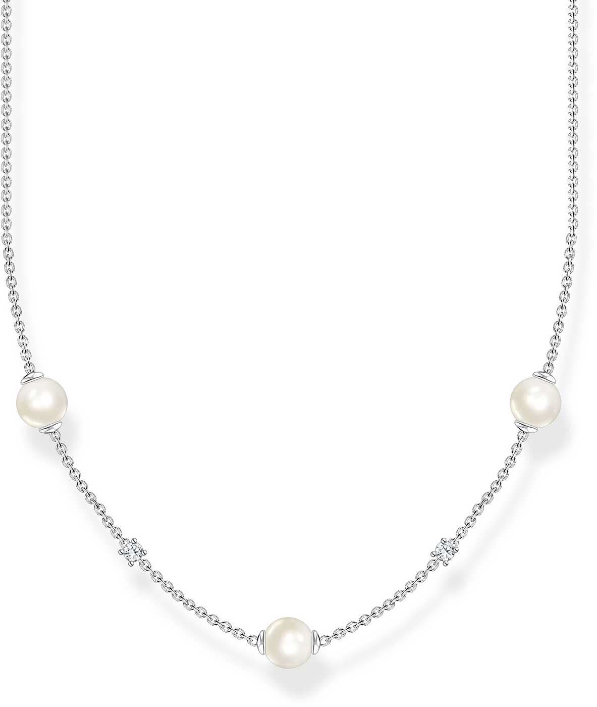 Collana con perle e pietre bianche - Argento Sterling 925 - Thomas Sabo Modello: KE2120-167-14