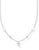 Collana in argento con catena a maglie e ciondolo a cuore con pietre bianche