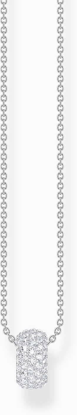 Collana con pendente ad anello, metà incastonata con zirconi bianchi e decorata con pois in rilievo - Thomas Sabo Modello: KE2278-051-14