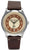 Orologio unisex Messerschmitt con cinturino in pelle marrone e quadrante beige, analogico