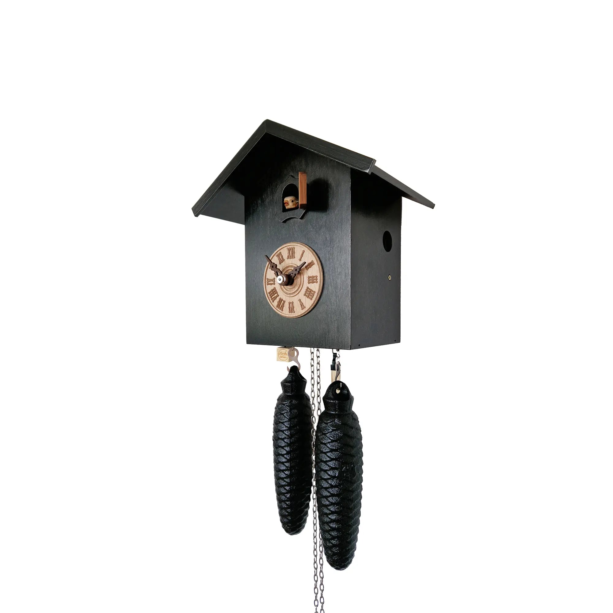 Rombach & Haas LIFE SK34-2 Orologio da Parete Nero • Movimento Meccanico 8 Giorni • Autentico Orologio a Cucù della Foresta Nera