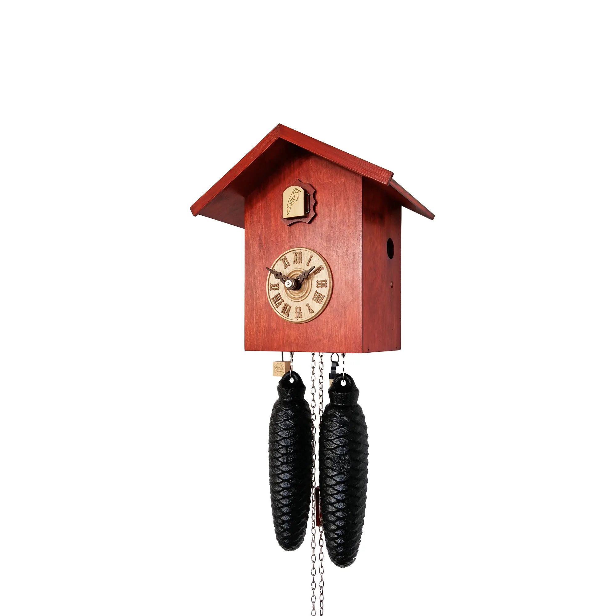 Rombach & Haas LIFE SK34-3 Orologio da Parete Rosso • Movimento Meccanico 8 Giorni • Originale Orologio a Cucù della Foresta Nera