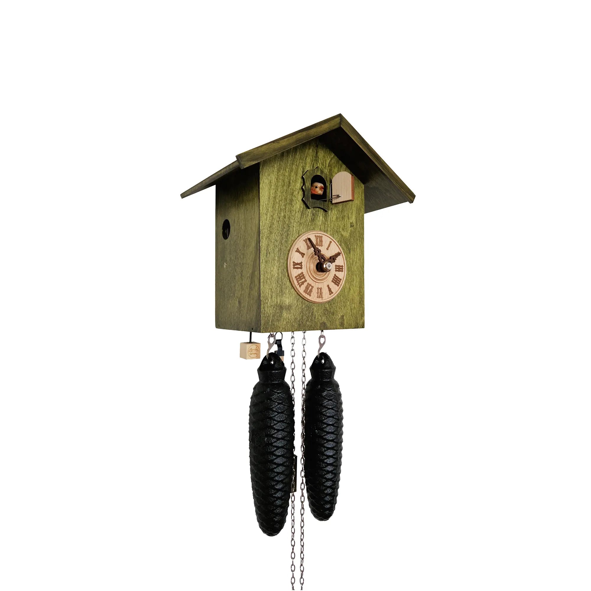 Rombach & Haas LIFE SK34-4 Orologio da Parete Verde • Movimento Meccanico 8 Giorni • Originale Orologio a Cucù della Foresta Nera