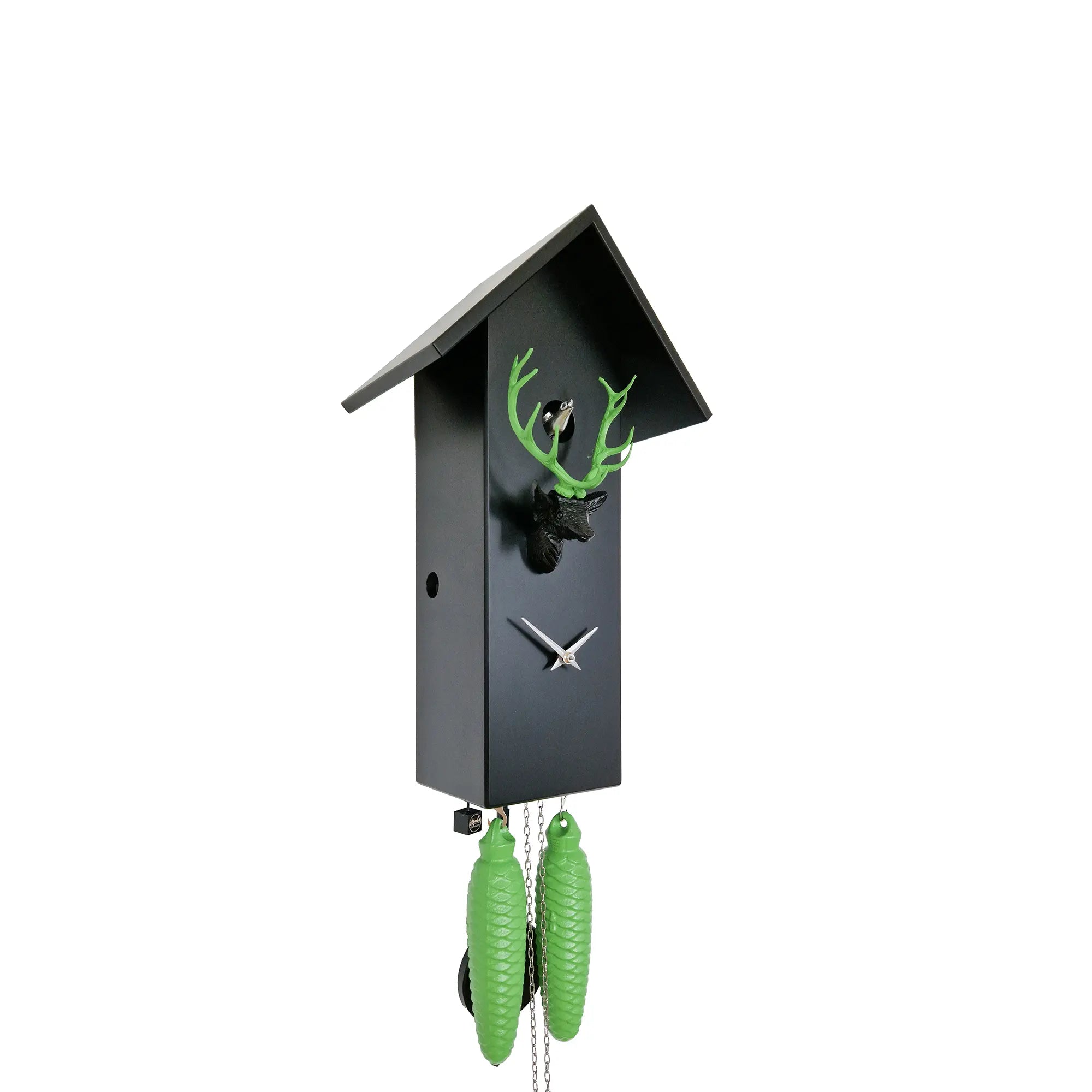 Rombach & Haas Classic SL35-H-2/grün/silber Orologio da Parete Verde • Movimento Meccanico 8 Giorni • Elementi in Legno Intagliati a Mano